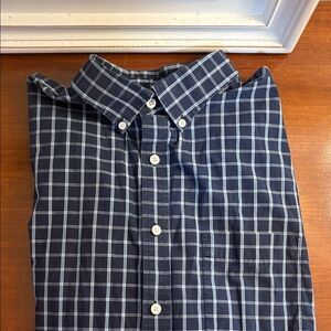 Cherokee Men's Blue Plaid Button Down Shirt XL short sleeve